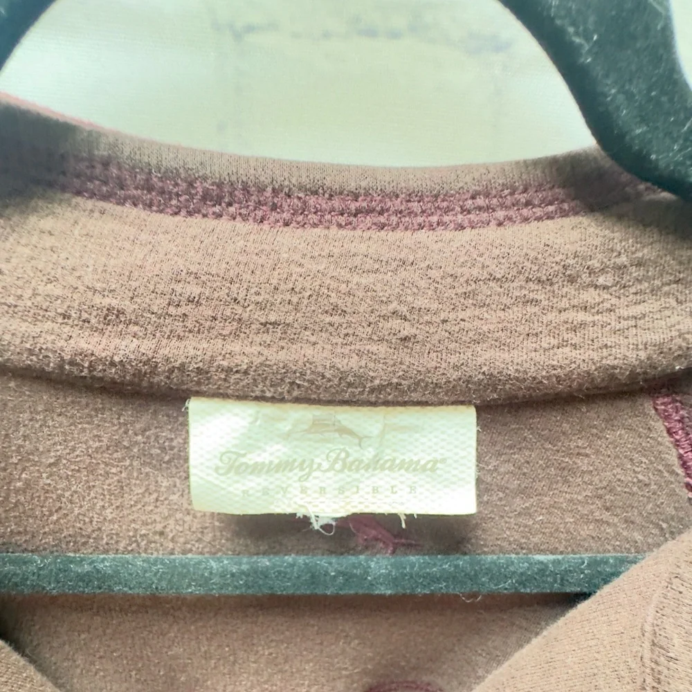Burgundy/Brown reversible Tommy Bahama 1/4 Zip Men’s  Sweater